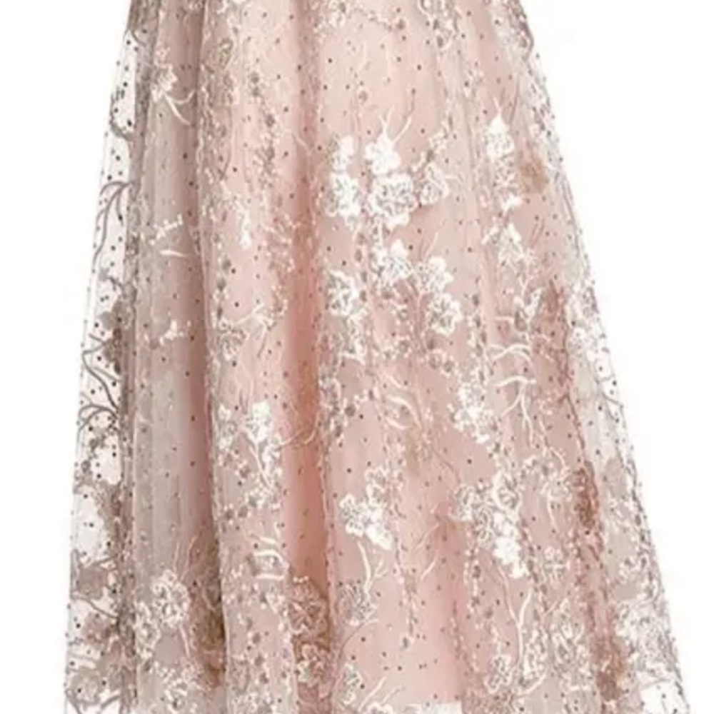 Mac Duggal (242) 67501D Bateau Neckline Lace Dress in Pink NWT Size 10 - Picture 2 of 4